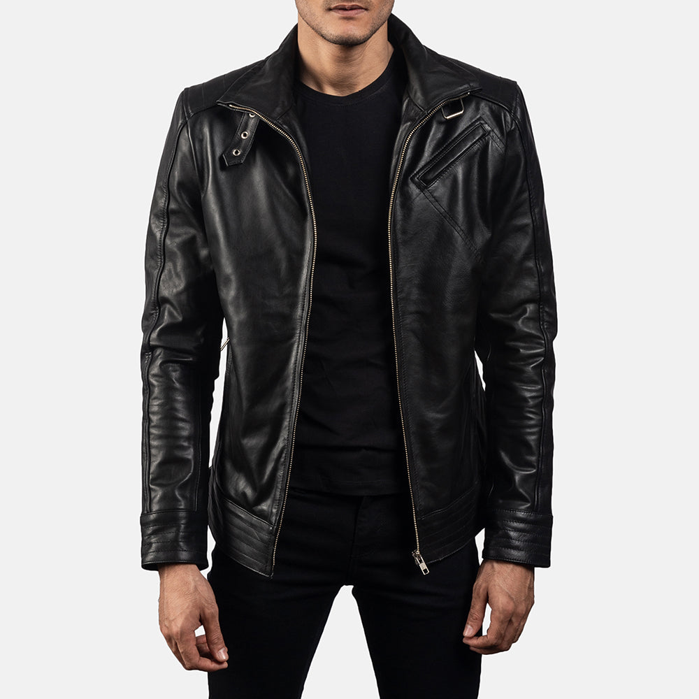 Men's Legacy Black Leather Biker Jacket – The Jacket Maker